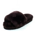 Fluff Slide Slippers Chocolate