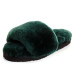 Fluff Slide Slippers Dark Green