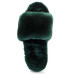 Fluff Slide Slippers Dark Green