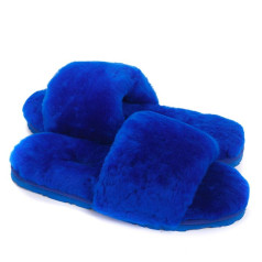 Fluff Slide Slippers Blue