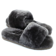 Fluff Slide Slippers Grey