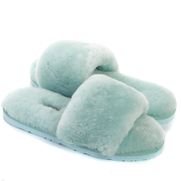 Fluff Slide Slippers Lake Blue