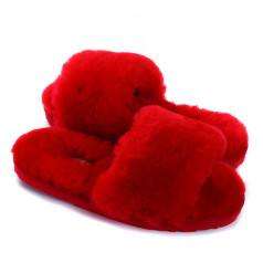 Fluff Slide Slippers Red