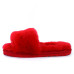 Fluff Slide Slippers Red