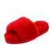 Fluff Slide Slippers Red