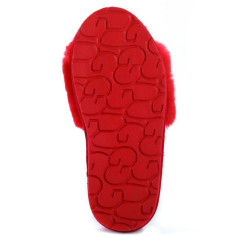 Fluff Slide Slippers Red