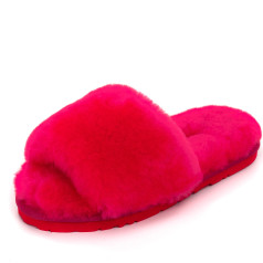 Fluff Slide Slippers Rose Red