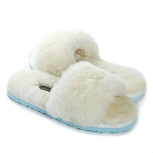 Fluff Slide Slippers White