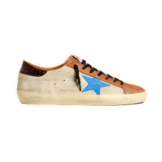 Golden Goose Superstar LTD Light Blue Star and Crocodile Heel Tab