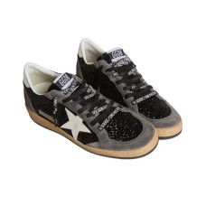 Golden Goose Ball Star Black Glitter Grey White