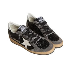 Golden Goose Ball Star Black Glitter Grey White