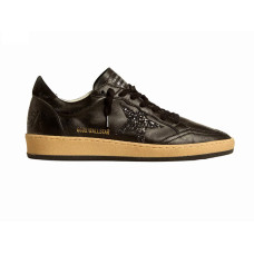 Golden Goose Ball Star Black nappa with Black glitter star and Suede heel tab