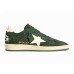 Golden Goose Ball Star Green suede with White leather star and White heel tab