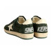 Golden Goose Ball Star Green suede with White leather star and White heel tab