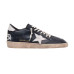 Golden Goose Ball Star in Black Nappa with White Leather Star and Heel Tab