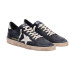 Golden Goose Ball Star in Black Nappa with White Leather Star and Heel Tab