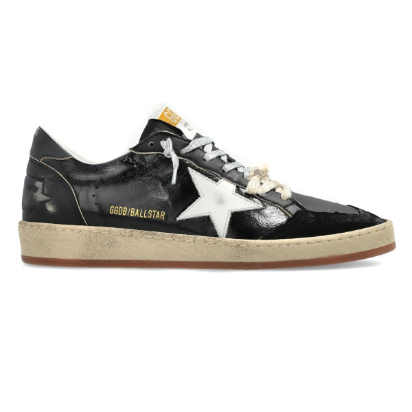 Golden Goose Ball Star in Nappa with Gold Glitter Star and Black Heel Tab