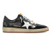 Golden Goose Ball Star in Nappa with Gold Glitter Star and Black Heel Tab