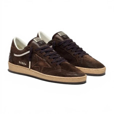 Golden Goose Ball Star in Brown Suede with Brown Leather Star and Hell Tab