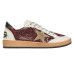 Golden Goose Ball Star in Burgundy Glitter with Suede Star and Black Heel Tab Golden Goose Ball Star in Burgundy Glitter with Suede Star and Black Heel Tab