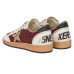 Golden Goose Ball Star in Burgundy Glitter with Suede Star and Black Heel Tab