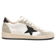 Golden Goose Ball Star in Nappa and Suede with Black Glitter Star and Heel Tab