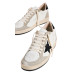 Golden Goose Ball Star in Nappa and Suede with Black Glitter Star and Heel Tab