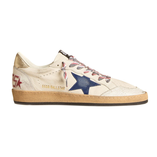 Golden Goose Ball Star in Nappa with Blue Star and Platinum Heel Tab