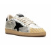 Golden Goose Ball Star LAB in Silver Leather with Black Suede Star and Heel Tab