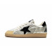 Golden Goose Ball Star LAB in Silver Leather with Black Suede Star and Heel Tab