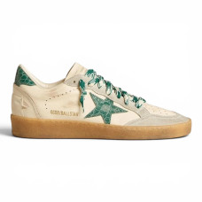 Golden Goose BallStar LTD with Green Crocodile Print Star and Heel Tab