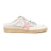 Golden Goose Ball Star Sabot in White Nappa with Old Rose Leather Star