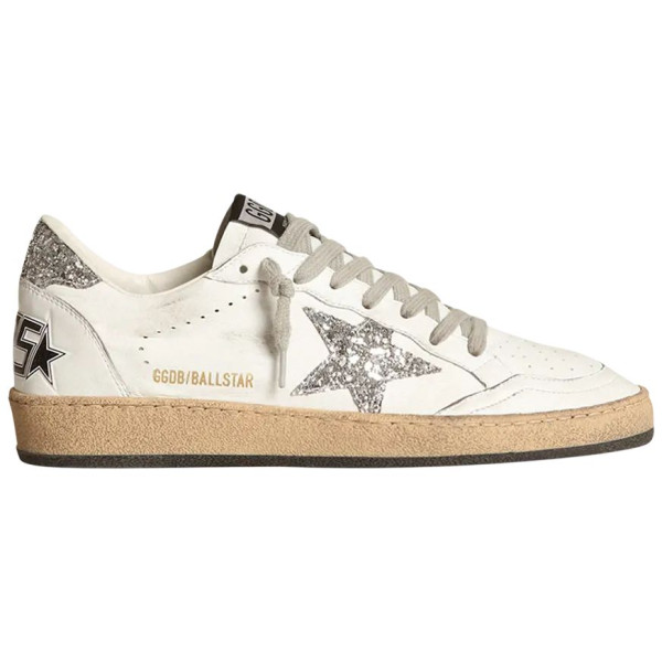 Golden Goose Ball Star Silver Glitter Ice Grey