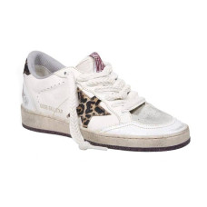 Golden Goose Ball Star VCE with Leopard Print Pony Skin Star and Heel Tab