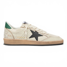 Golden Goose Ball Star with Black Leather Star and Green Leather Heel Tab