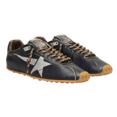 Golden Goose Marathon Speed with Black Leather Upper and Silver Star