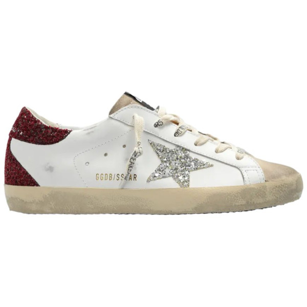 Golden Goose Superstar Bordeaux Silver Glitter