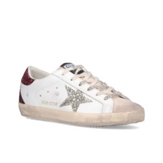 Golden Goose Superstar Bordeaux Silver Glitter
