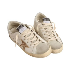 Golden Goose Superstar Gold Glitter Star Ice Grey Suede Inserts