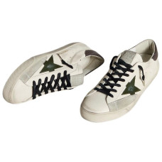 Golden Goose Superstar Green Leather Star and Grey Leather Heel Tab