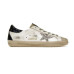 Golden Goose Superstar Silver Star and Brown Glitter Heel Tab