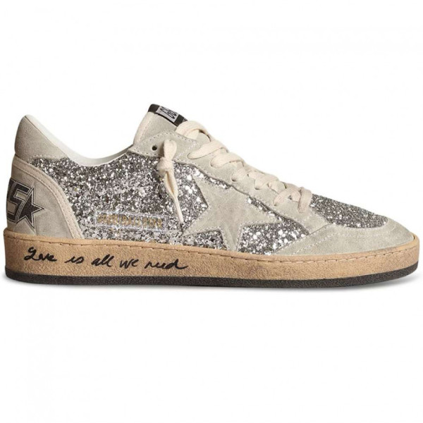 Golden Goose Superstar White Star and Glitter Heel Tab