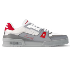 Louis Vuitton Trainer Low Grey Red