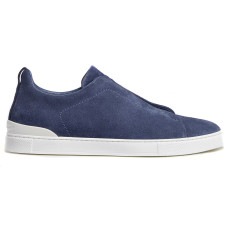 Zegna Triple Stitch Suede Blue