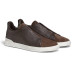 Zegna Triple Stitch Leather and Suede Brown