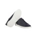 Zegna Triple Stitch Leather and Suede Navy Blue
