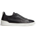 Zegna Triple Stitch Leather Black