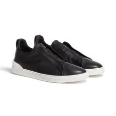 Zegna Triple Stitch Leather Black