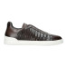 Zegna Triple Stitch Leather Brown And Alligator