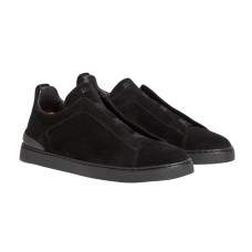 Zegna Triple Stitch Suede Black